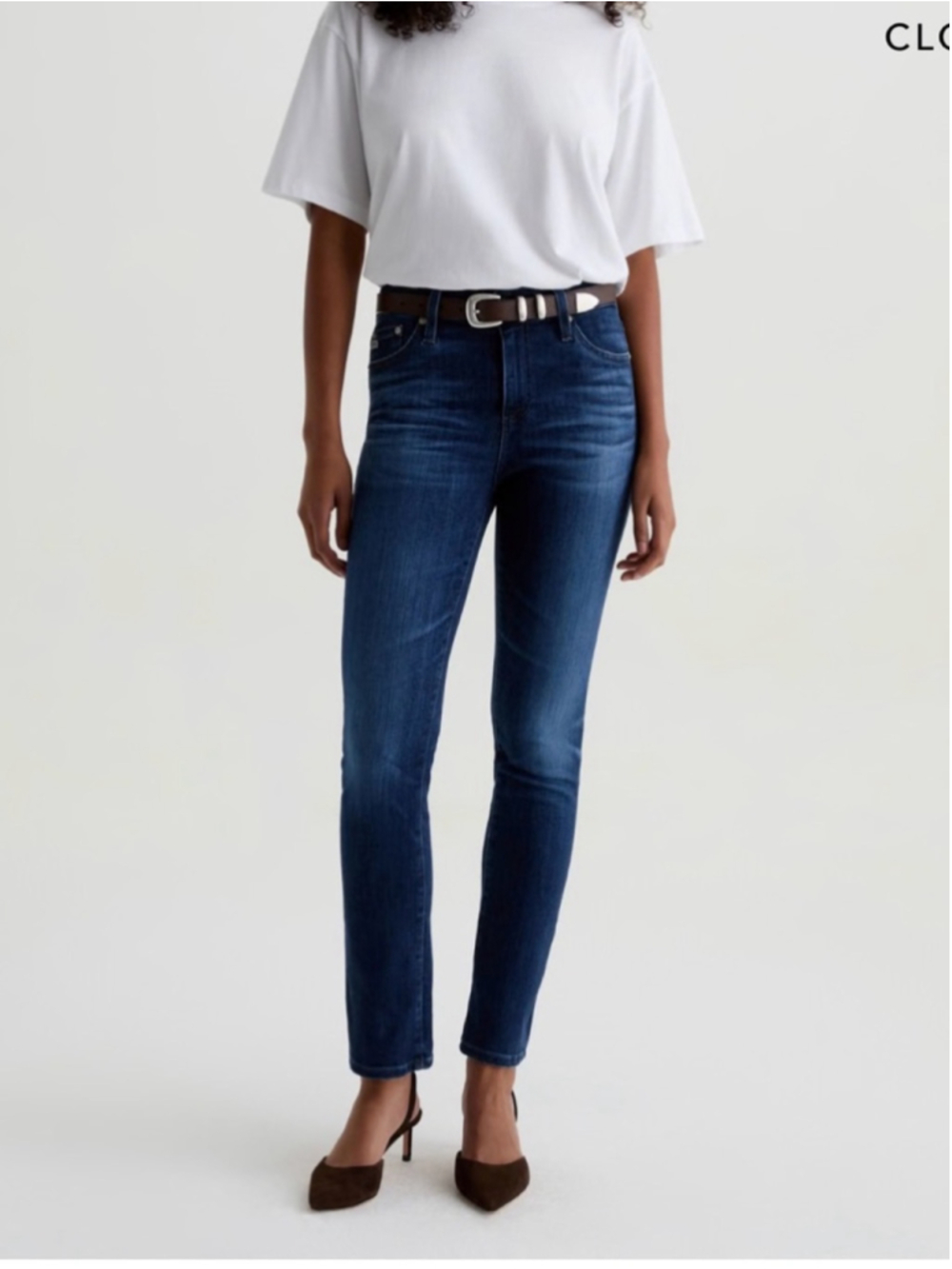 AG Mari Slim Straight Jeans Size 29 Mid Rise Dark Wash Clean Classic